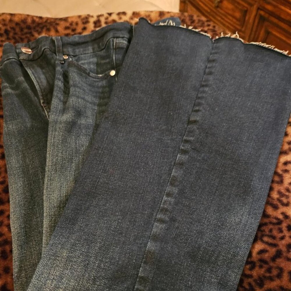 Express Mid-Rise 70's flare jeans.  Size small petite